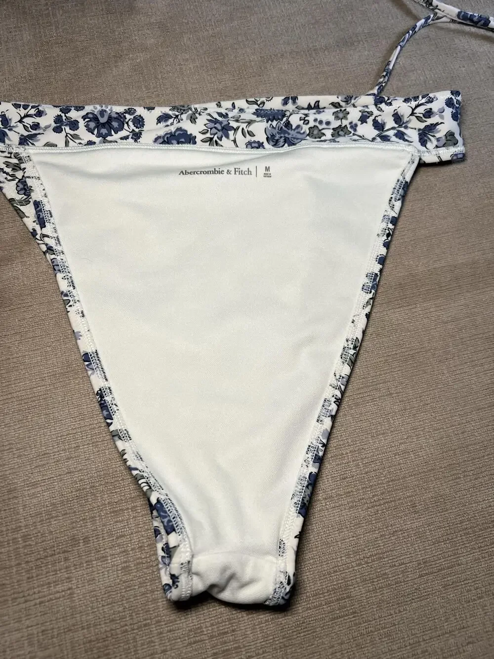 Abercrombie & Fitch Bikini Swimsuit Womens Medium White Floral Triangle Halter
